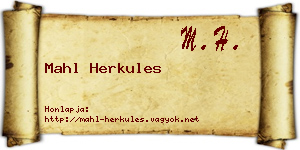 Mahl Herkules névjegykártya